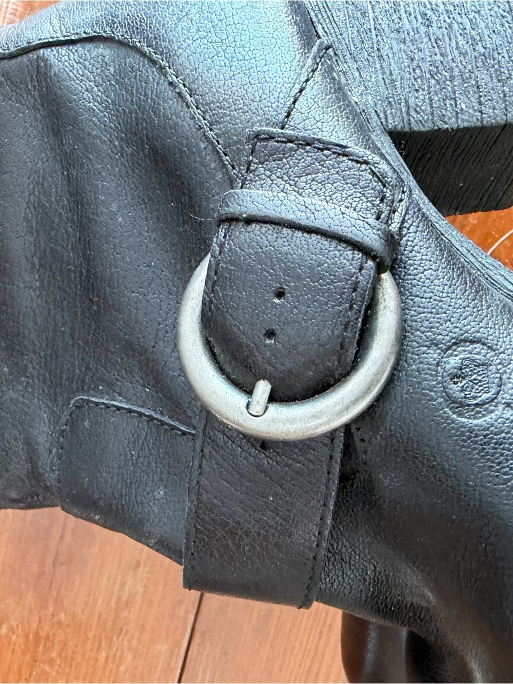 Born Black Tall Riding Boots with Buckle Strap - Picture 2 of 5